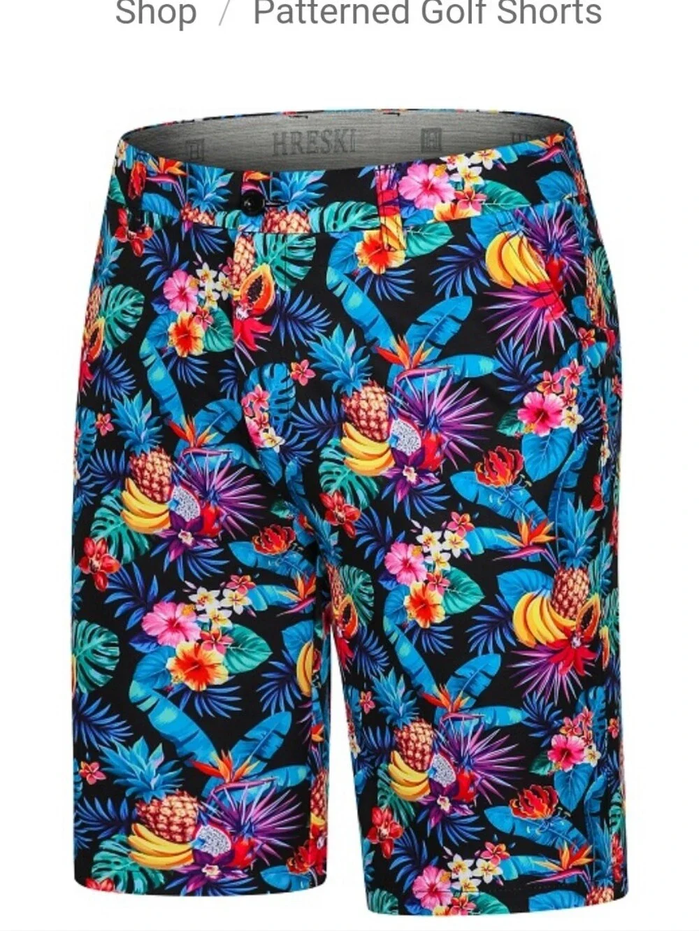 NWT Hreski Tropical Fruits Golf Shorts- Size 36
